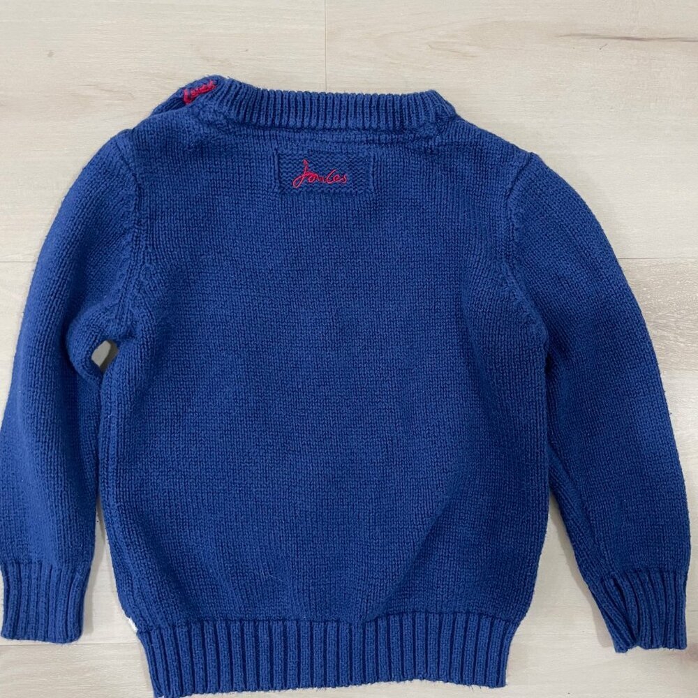 Joules Knitwear Polarbear Sweater 12/18 Month. Winter/Holiday. Blue,Red - Picture 7 of 8